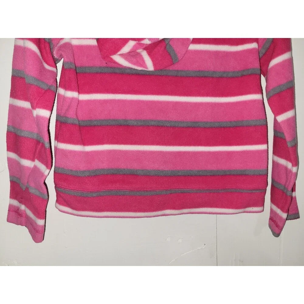 The Children's Place Girls Pink Striped Fleece Pullover Hoodie AA71